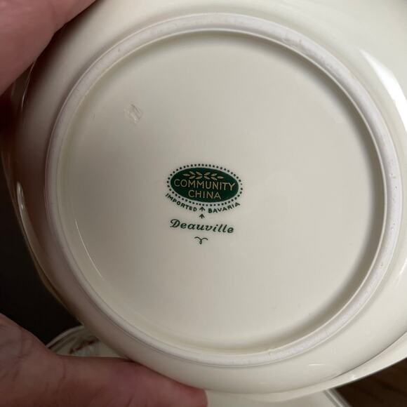 Vintage Art Deco Community China Deauville Fruit Bowl Set of 4 Dessert 1920 READ - Picture 6 of 16